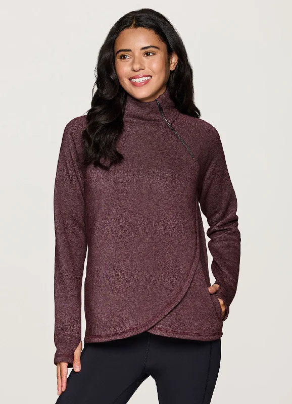 Luxe Fashion, Less Cost Prime Ready To Roll Fleece Zip Mock Neck Pullover