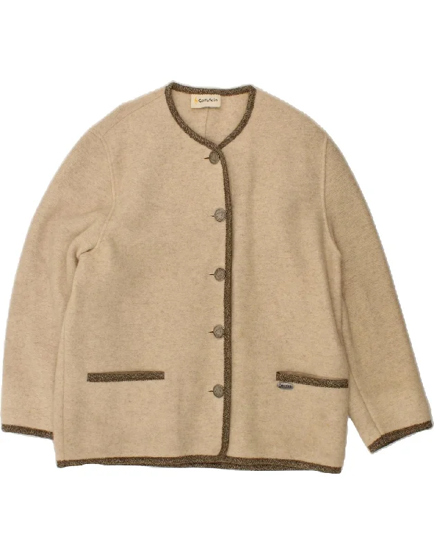Trendy Casual Outfits GOTTSTEIN Womens Bomber Jacket UK 20 2XL Beige Wool