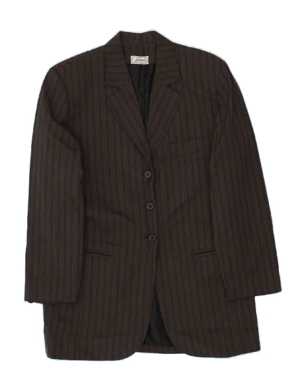 Charming Women's Holiday Apparel HENNES Womens 3 Button Blazer Jacket EU 38 Medium Grey Striped Polyester Charming Women's Holiday Apparel HENNES Womens 3 Button Blazer Jacket EU 38 Medium Grey Striped Polyester
