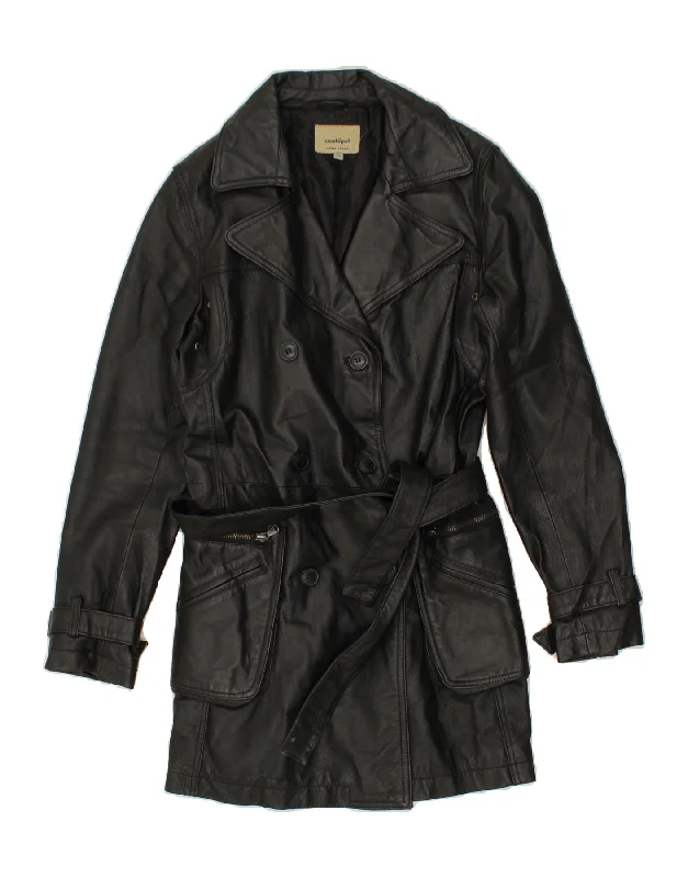 Stylish Outerwear Clothes For Women CONBIPEL Womens Double Breasted Leather Coat IT 42 Medium Black Leather Stylish Outerwear Clothes For Women CONBIPEL Womens Double Breasted Leather Coat IT 42 Medium Black Leather
