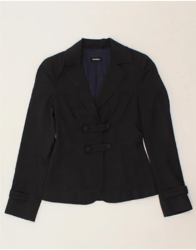 Vintage-Inspired Women's Apparel MAX & CO. Womens Double Breasted Blazer Jacket UK 6 XS Navy Blue Cotton