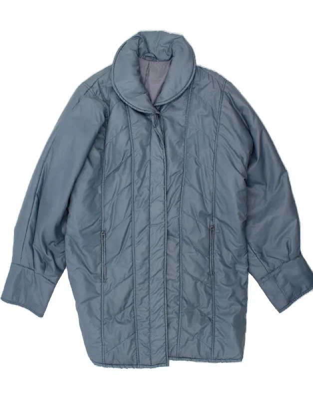 Sophisticated Style VINTAGE Womens Padded Coat UK 18 XL Blue Polyester