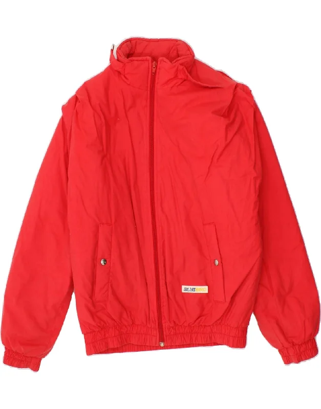 Workwear Fashion for Women VINTAGE Womens Windbreaker Jacket EU 44 XL Red Cotton