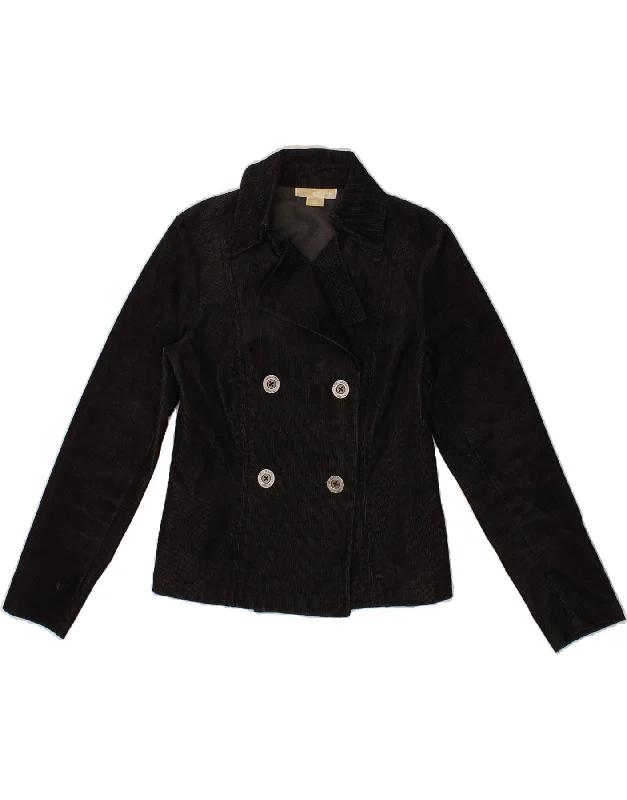 High Street Women's Fashion for Trendy Shoppers MICHAEL KORS Womens Double Breasted Corduroy Jacket UK 14 Medium Black