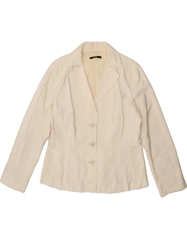 Women's Seasonal Fashion Trends HUGO BOSS Womens 3 Button Blazer Jacket UK 14 Large  Off White Cotton