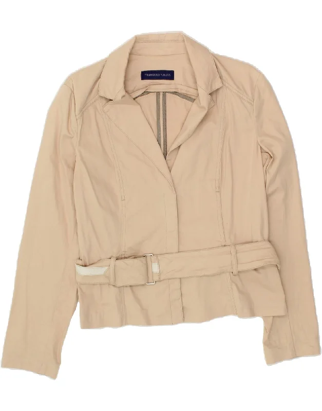 Women's Seasonal Wardrobe Clothing TRUSSARDI JEANS Womens Blazer Jacket IT 46 Large Beige Cotton Women's Seasonal Wardrobe Clothing TRUSSARDI JEANS Womens Blazer Jacket IT 46 Large Beige Cotton