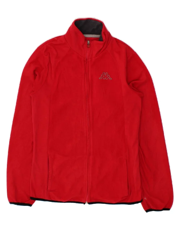 Women's Office Attire KAPPA Womens Fleece Jacket UK 14 Large Red Polyester