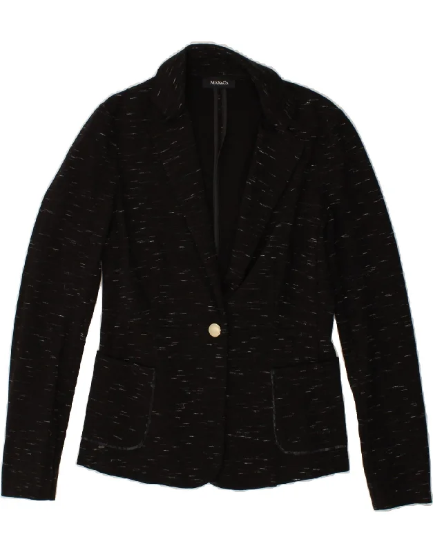 Women's Occasion Wear Apparel MAX & CO. Womens 1 Button Blazer Jacket UK 10 Small Black Flecked Viscose