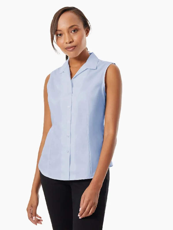 Premium Quality At Unbeatable Prices Easy-Care Sleeveless Button-Up Shirt