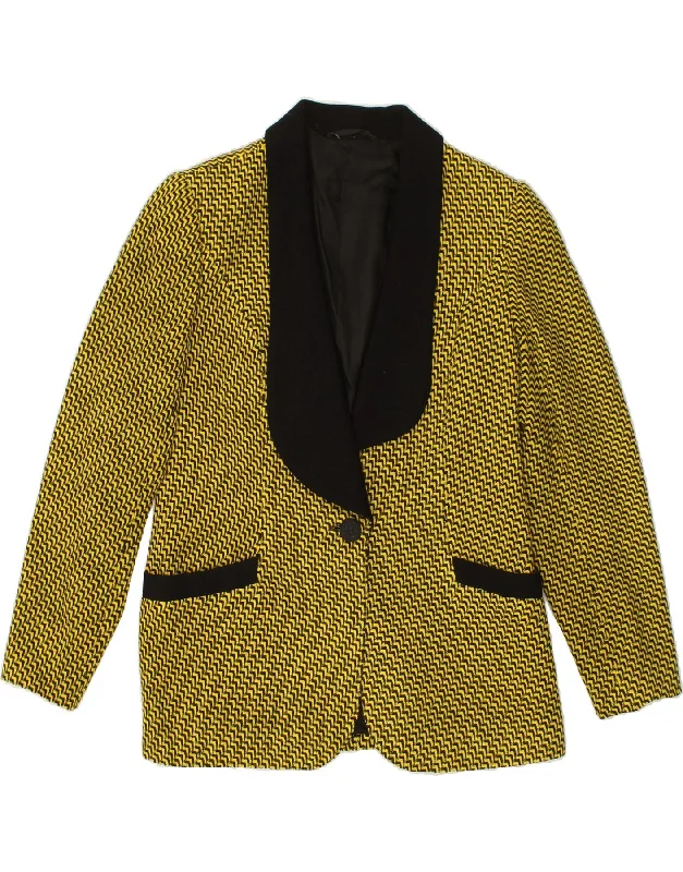 Stylish And Comfortable Clothing For Women VINTAGE Womens 1 Button Blazer Jacket UK 12 Medium Yellow Chevron Stylish And Comfortable Clothing For Women VINTAGE Womens 1 Button Blazer Jacket UK 12 Medium Yellow Chevron