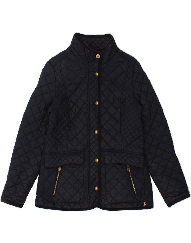 Women's Wardrobe Apparel JOULES Womens Quilted Jacket UK 12 Medium Navy Blue Polyamide