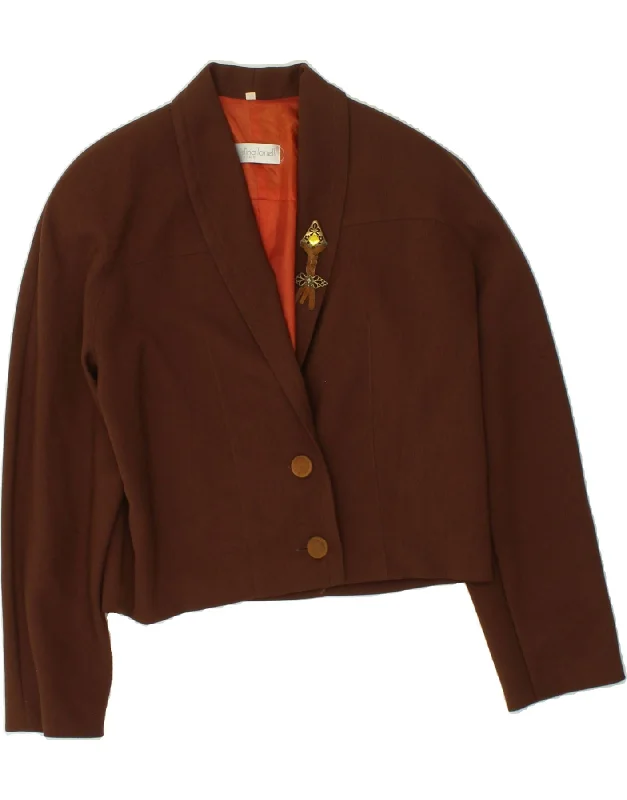 Formal Attire For Women VINTAGE Womens 2 Button Blazer Jacket IT 44 Medium Brown Viscose