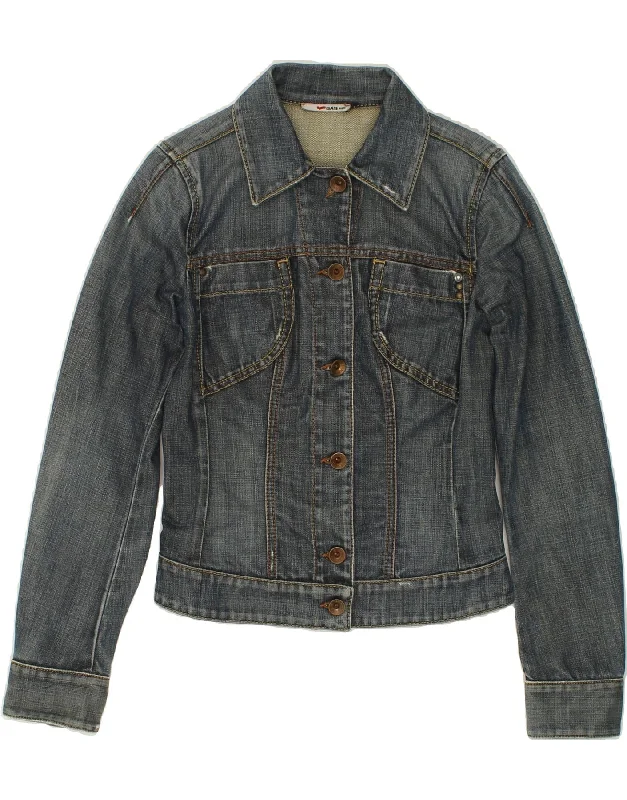 Classic Women's Clothing Styles GAS Womens Crop Denim Jacket UK 10 Small Blue Cotton Classic Women's Clothing Styles GAS Womens Crop Denim Jacket UK 10 Small Blue Cotton