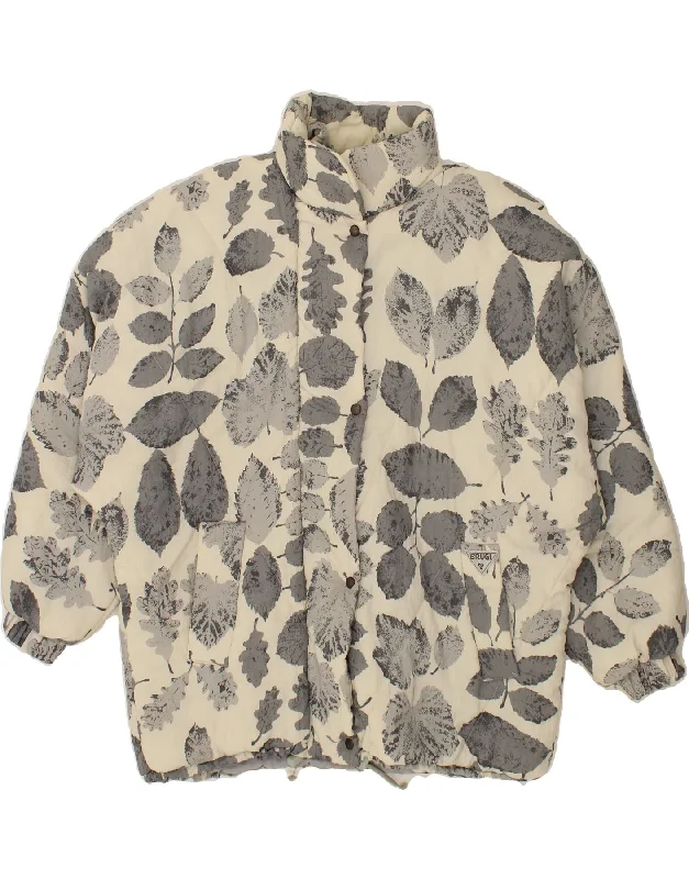 Trendy Boutique Online BRUGI Womens Oversized Graphic Padded Jacket IT 48 XL Grey Polyamide