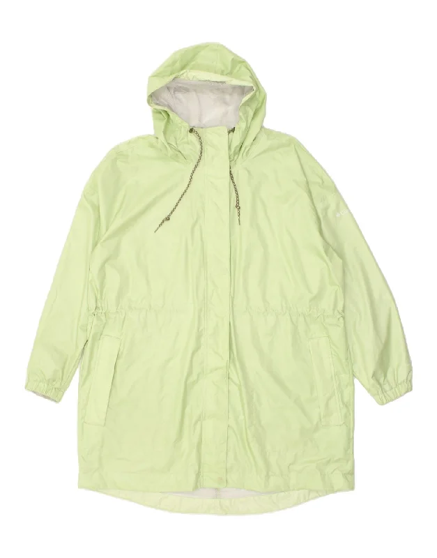 Women's Classic Outfit COLUMBIA Womens Hooded Raincoat UK 20 2XL Green Nylon