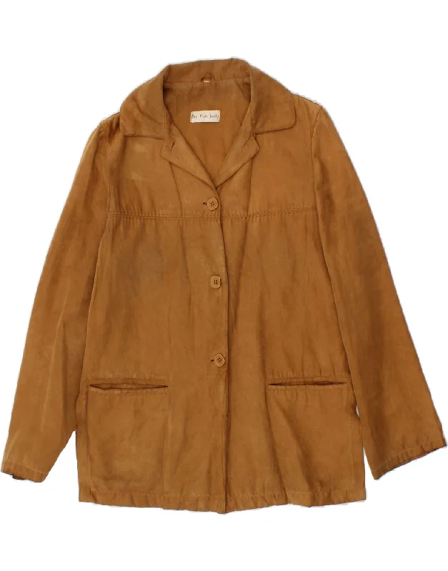 Women's Casual Dresses VINTAGE Womens Leather Jacket UK 14 Medium Brown
