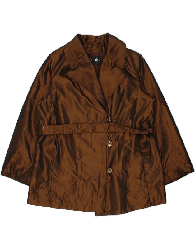 Relaxed Style VINTAGE Womens Overcoat UK 20 2XL Brown Polyester