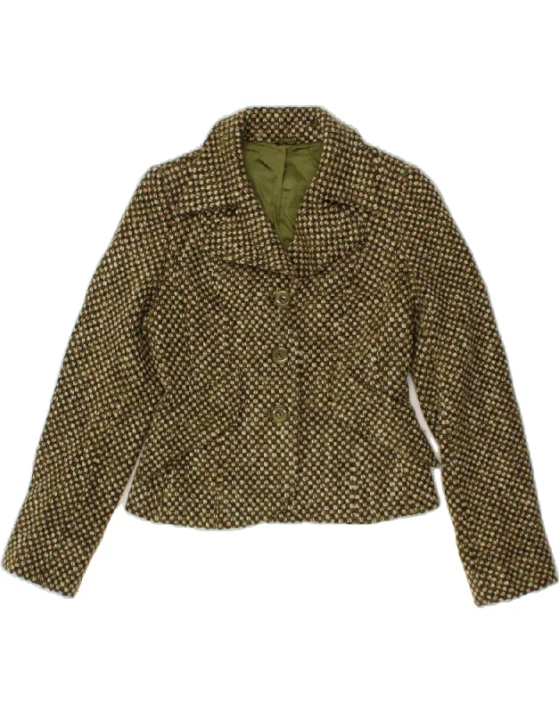 Women's Evening Outfit HOBBS Womens Crop 3 Button Blazer Jacket UK 10 Small  Green Check