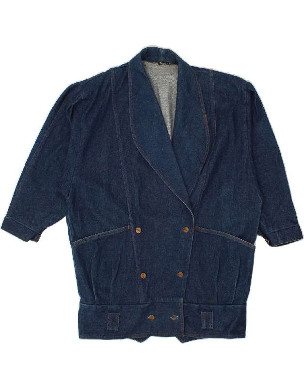 Discount Price VINTAGE Womens Denim Coat UK 16 Large Blue