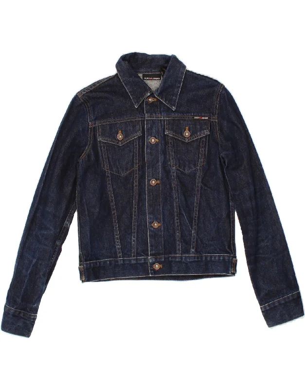 Women's Stylish Outerwear DKNY Womens Crop Denim Jacket UK 12 Medium Navy Blue Cotton Women's Stylish Outerwear DKNY Womens Crop Denim Jacket UK 12 Medium Navy Blue Cotton