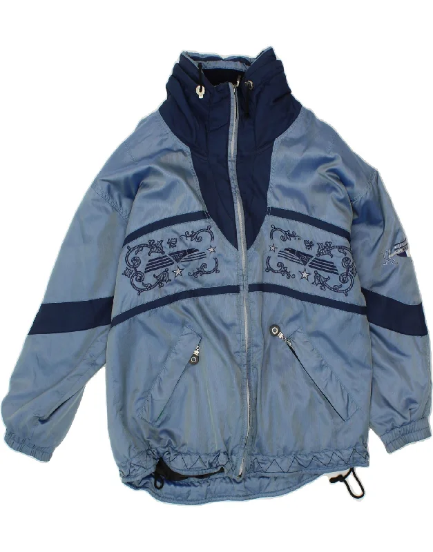 Luxe Women's Fashion KLEPPER Womens Gore-Tex Windbreaker Jacket UK 14 Large  Blue Striped