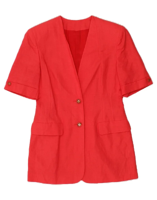 Women's Clothing For Casual Outings VINTAGE Womens 2 Button Short Sleeve Blazer Jacket UK 12 Medium Red Women's Clothing For Casual Outings VINTAGE Womens 2 Button Short Sleeve Blazer Jacket UK 12 Medium Red