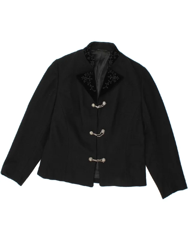 Affordable Luxury Women's Apparel VINTAGE Womens 3/4 Sleeve Blazer Jacket IT 44 Medium Black Affordable Luxury Women's Apparel VINTAGE Womens 3/4 Sleeve Blazer Jacket IT 44 Medium Black