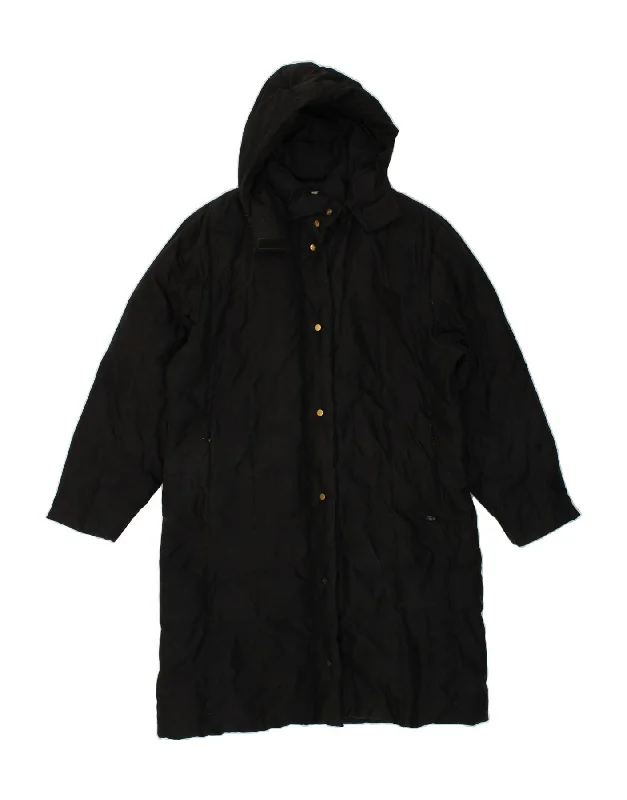 City Fashion SERGIO TACCHINI Womens Hooded Padded Coat UK 16 Large Black