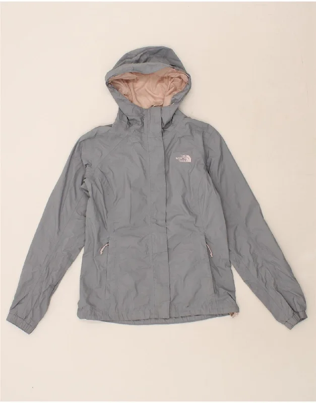 Affordable Women's Clothing Sale Online THE NORTH FACE Womens Hooded Rain Jacket UK 6 XS Grey Polyester