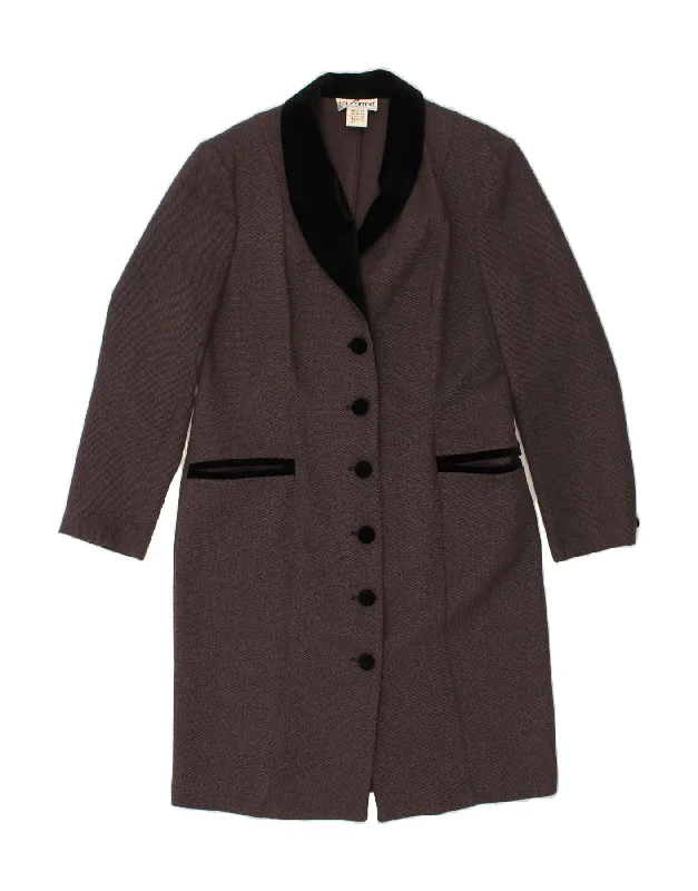 Women's Elegant Formal Outfit VINTAGE Womens Longline 6 Button Blazer Jacket EU 46 XL Grey Polyester
