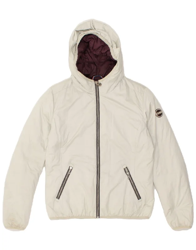 Women's Luxury Apparel COLMAR Womens Hooded Padded Jacket IT 42 Medium Grey