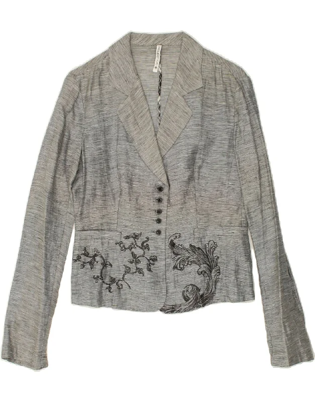 Holiday Gift Guide Sale PIANURA STUDIO Womens Graphic 5 Button Blazer Jacket IT 44 Medium Grey Holiday Gift Guide Sale PIANURA STUDIO Womens Graphic 5 Button Blazer Jacket IT 44 Medium Grey
