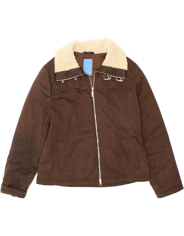 Stylish And Comfortable Clothing For Women ESCADA Womens Bomber Jacket UK 12 Medium Brown Polyester
