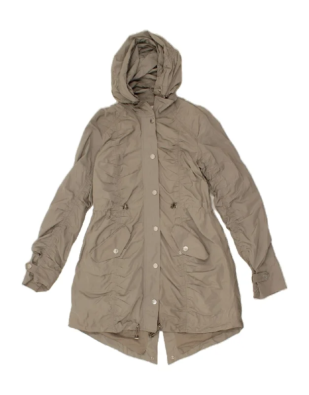 Minimalist Style KAREN MILLEN Womens Hooded Raincoat UK 10 Small Grey Polyester