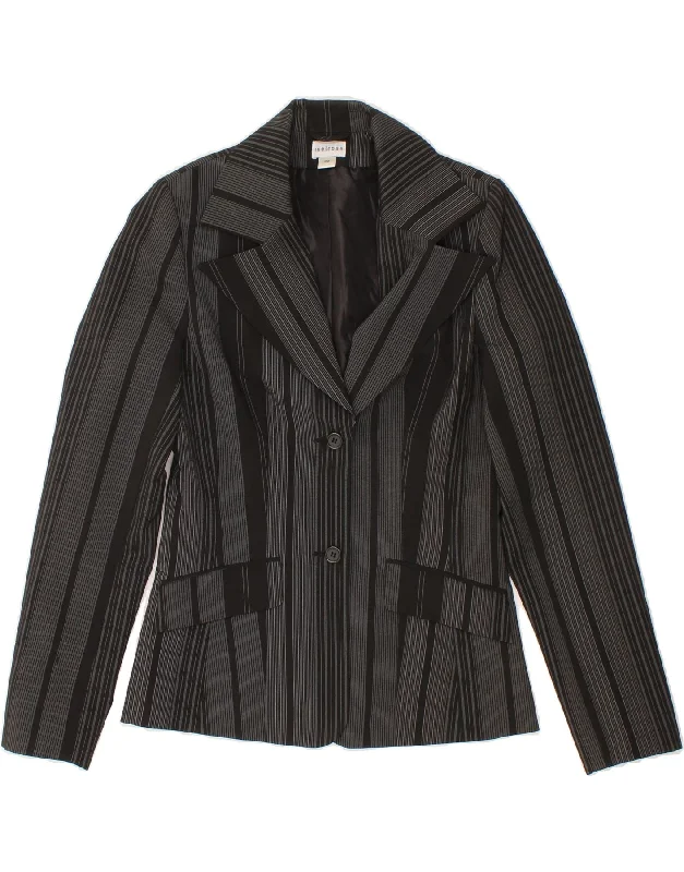 Best Clearance Sales Right Now VINTAGE Womens 2 Button Blazer Jacket UK 14 Medium Grey Striped Polyester Best Clearance Sales Right Now VINTAGE Womens 2 Button Blazer Jacket UK 14 Medium Grey Striped Polyester