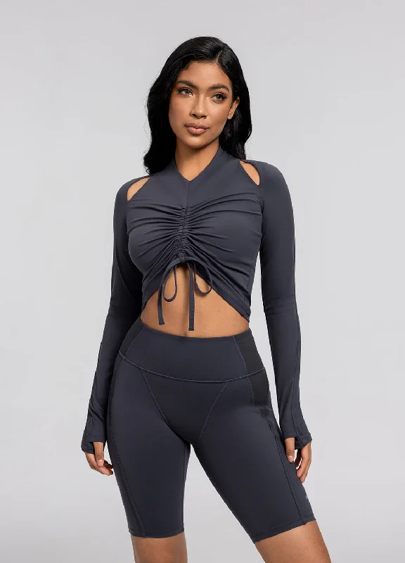 Daily Deals Drawstring Crop Top