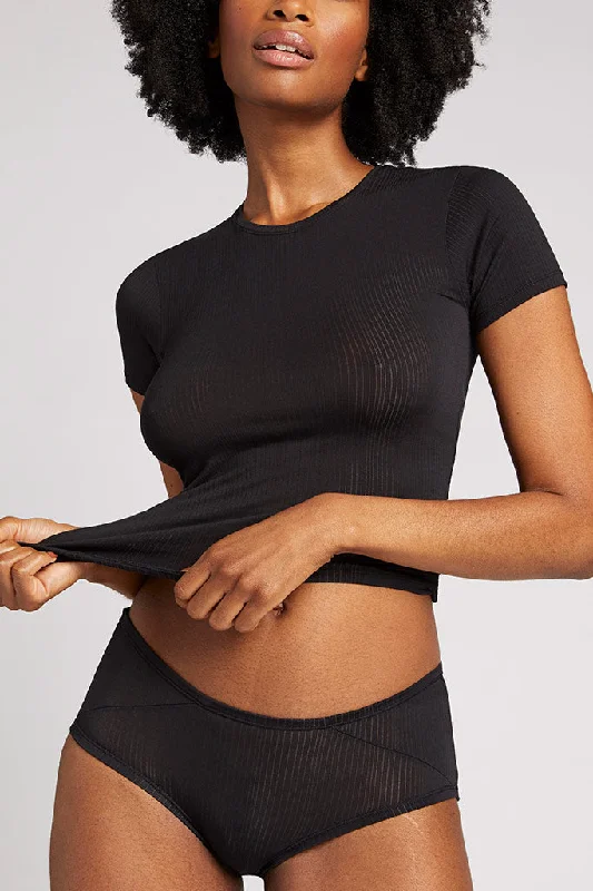 Fashion Forward Whipped Baby Tee in Black