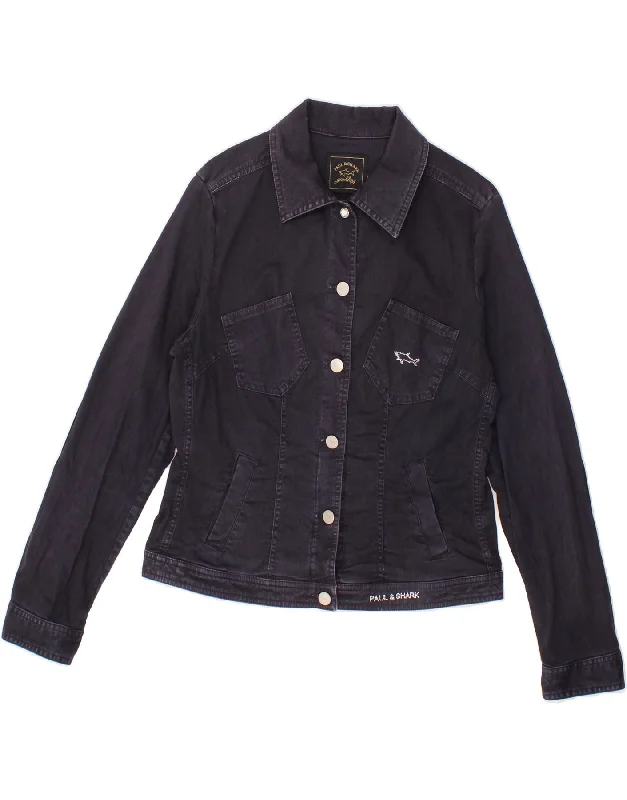 Sales Clothes PAUL & SHARK Womens Denim Jacket UK 10 Small Navy Blue Cotton