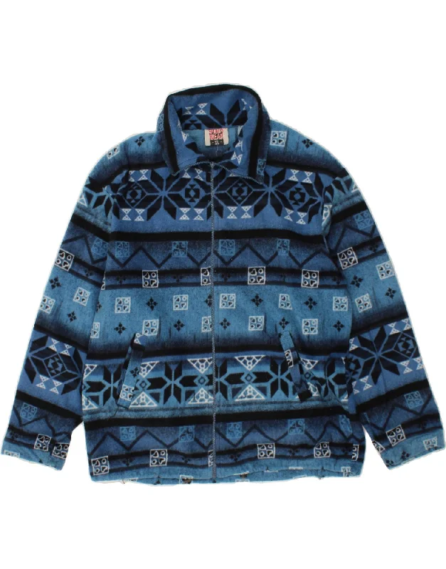 Stylish Loungewear for Women VINTAGE Womens Fleece Jacket UK 18 XL Blue Fair Isle Polyester Stylish Loungewear for Women VINTAGE Womens Fleece Jacket UK 18 XL Blue Fair Isle Polyester