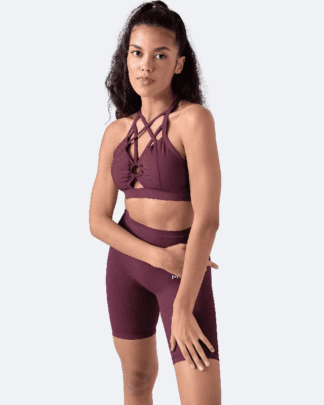 Insane Discount Onslaught Burgundy Criss Cross Front Top