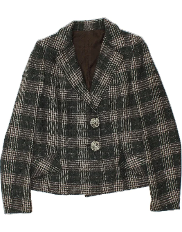 Women's Timeless Attire VINTAGE Womens 2 Button Blazer Jacket UK 14 Medium Green Houndstooth Women's Timeless Attire VINTAGE Womens 2 Button Blazer Jacket UK 14 Medium Green Houndstooth