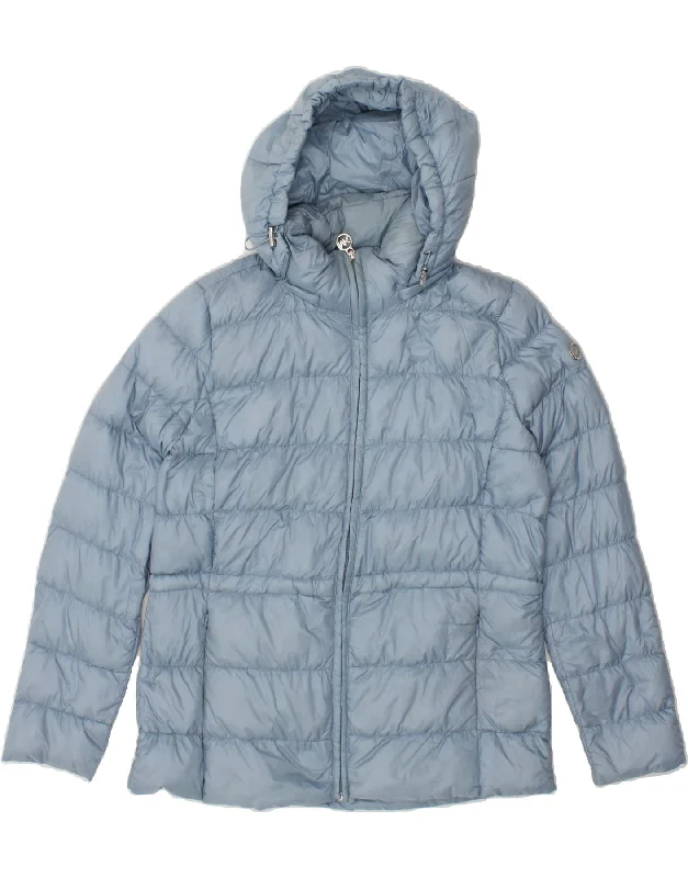 Women's Comfortable Lounge Outfit MICHAEL KORS Womens Hooded Padded Jacket UK 14 Medium Blue Nylon