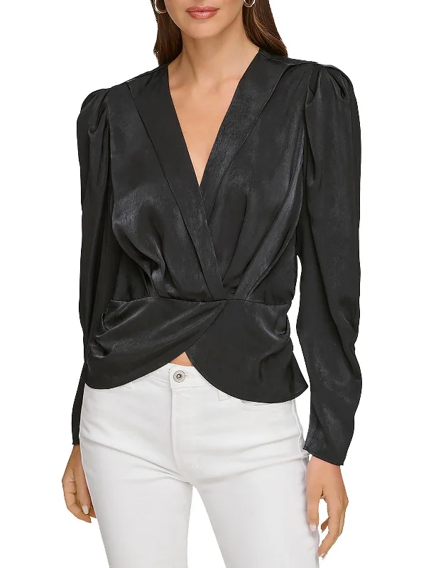 Your Favorite Items Now At Unbeatable Prices Womens Surplice V-Neck Blouse