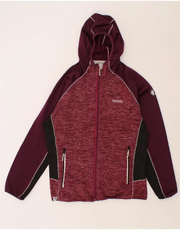 Women's Casual Clothing For Lounging REGATTA Womens Hooded Windbreaker Jacket UK 14 Large  Burgundy Colourblock
