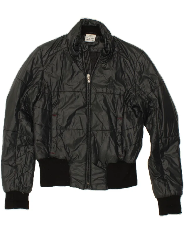 Sophisticated Women's Fashion ADIDAS Womens Padded Jacket UK 12 Medium Black Nylon