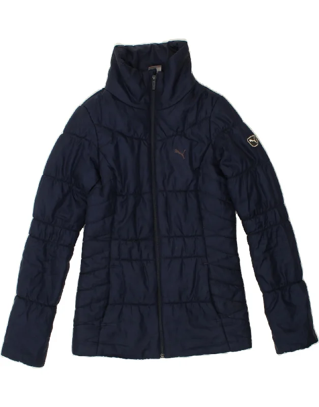 Women's Office Attire PUMA Womens Padded Jacket UK 8 Small  Navy Blue Polyester