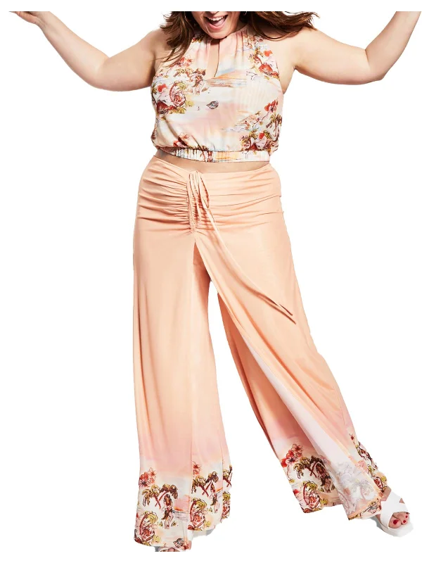 Huge Discounts On Your Favorites Womens Printed Cropped Halter Top
