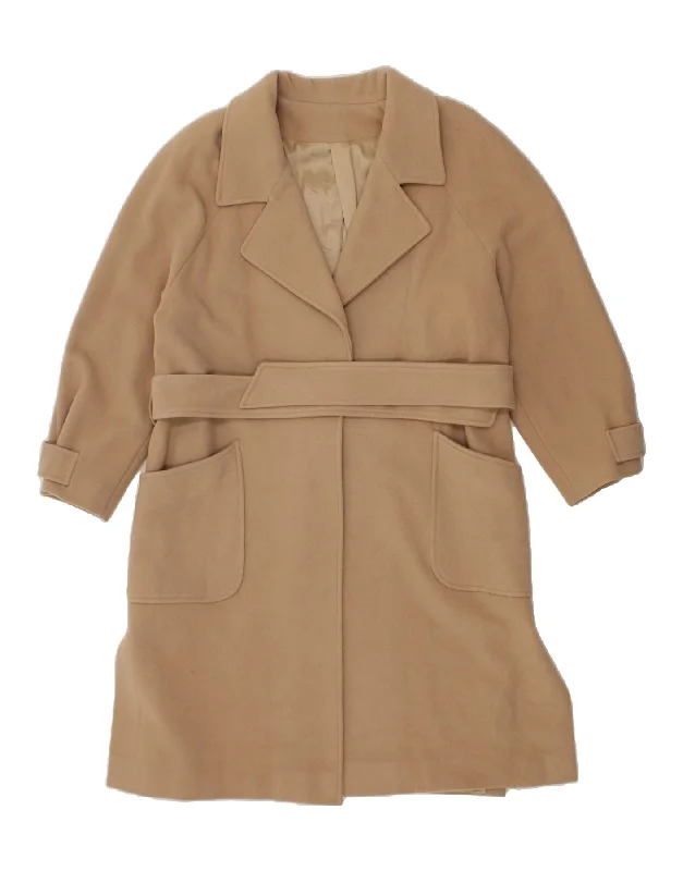 Relaxed Fit Women's Fashion VINTAGE Womens Overcoat UK 14 Large Beige