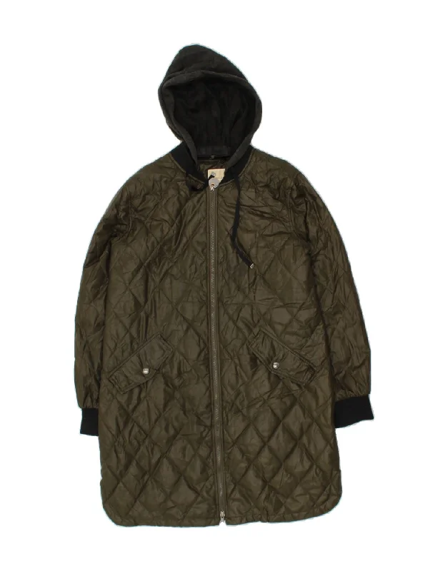 Modern Women's Attire MICHAEL KORS Womens Hooded Overcoat UK 14 Medium Khaki Polyester Modern Women's Attire MICHAEL KORS Womens Hooded Overcoat UK 14 Medium Khaki Polyester