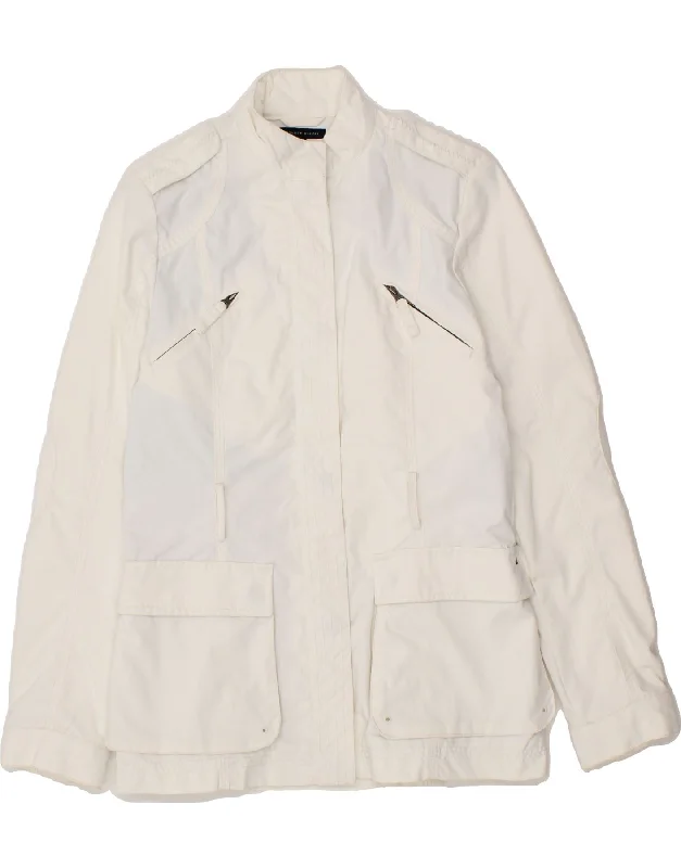 Sales Clothes TOMMY HILFIGER Womens Military Jacket UK 6 XS White Nylon